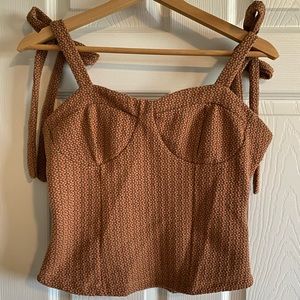 Free people bodice cropped tank top floral